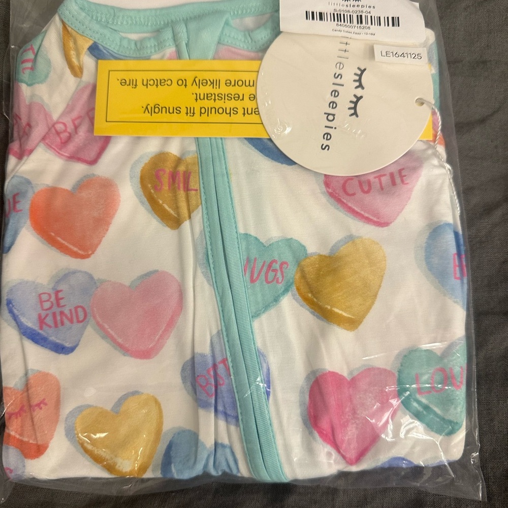 Little Sleepies Candy Hearts Zippy